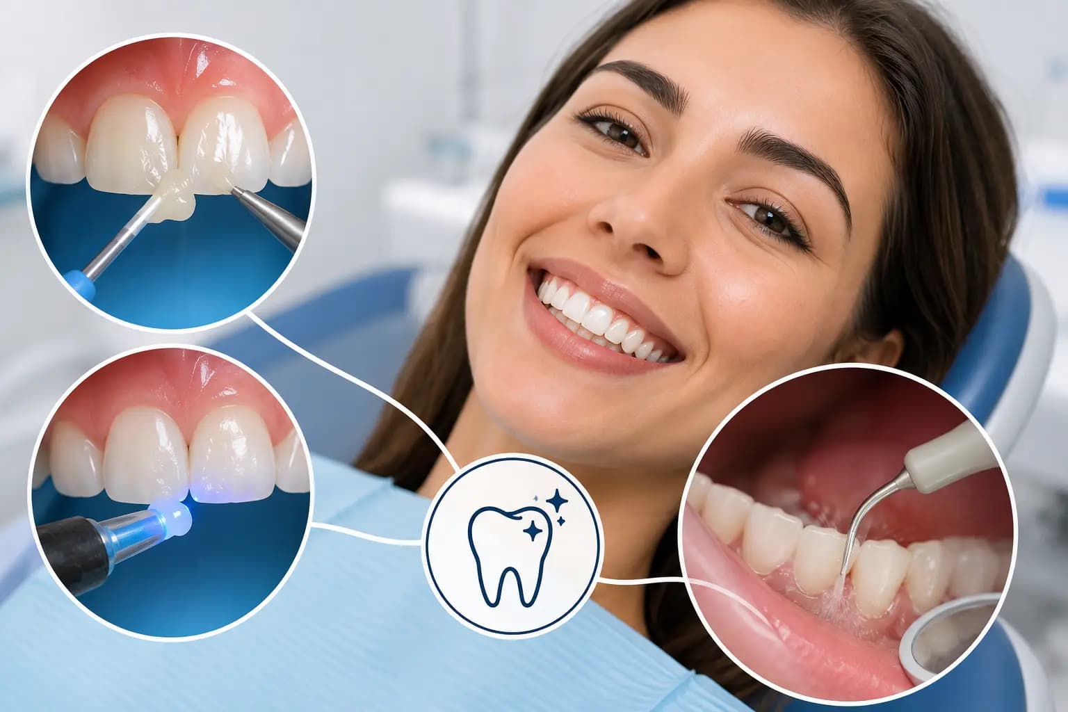 Tratamiento integral con resinas estéticas y limpieza dental