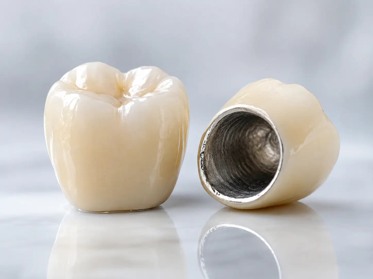 Corona dental de metal y porcelana